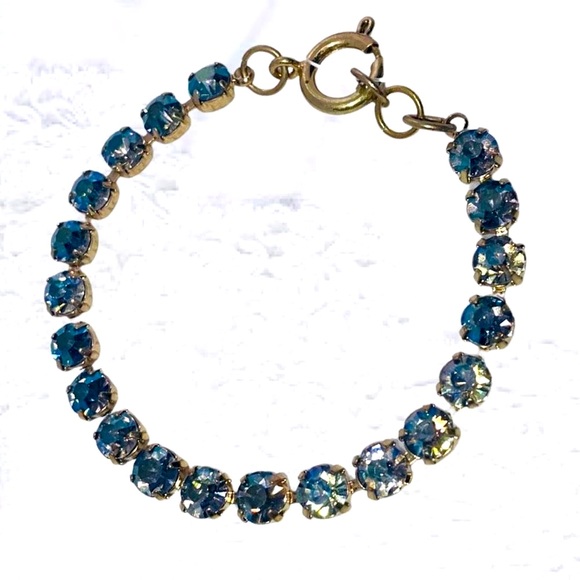 CrAve Blue Rhinestone Bracelet Iridescent Crystal  - Picture 3 of 3